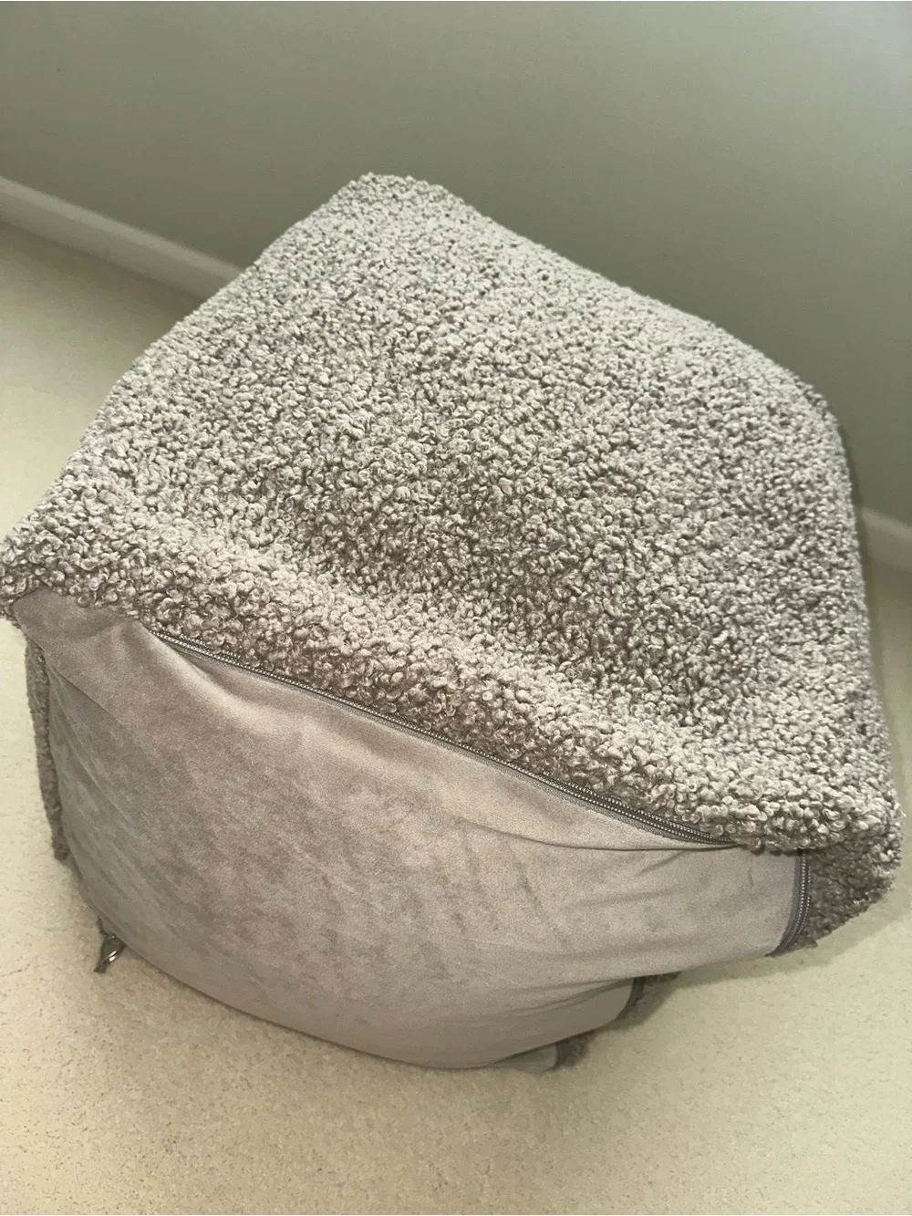 Pottery Barn Cozy Teddy Faux Fur Pouf